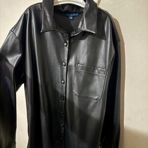 Leather fitted jacket